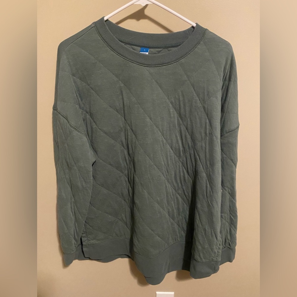 Olive Quilted Sweater